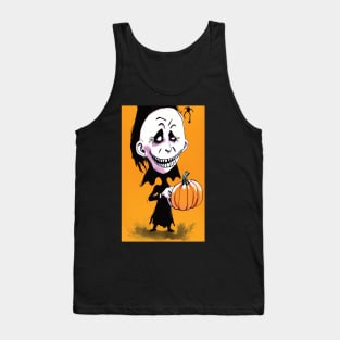 Halloween Scary Evil Pumpkin Funny Pumpkin Head Tank Top